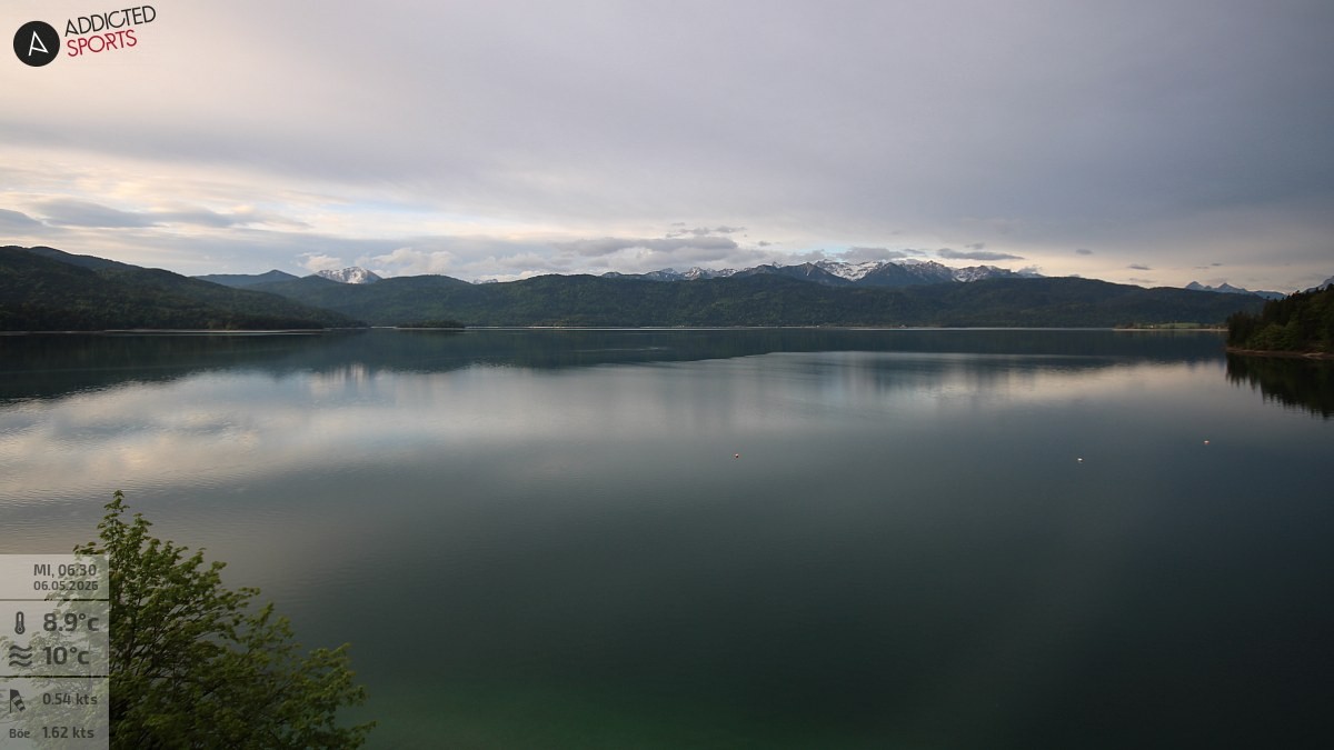 Archiv Foto Webcam Hotel Karwendelblick: Ausblick zum Walchensee