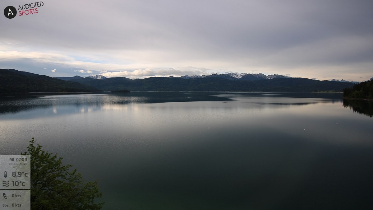 Archiv Foto Webcam Hotel Karwendelblick: Ausblick zum Walchensee