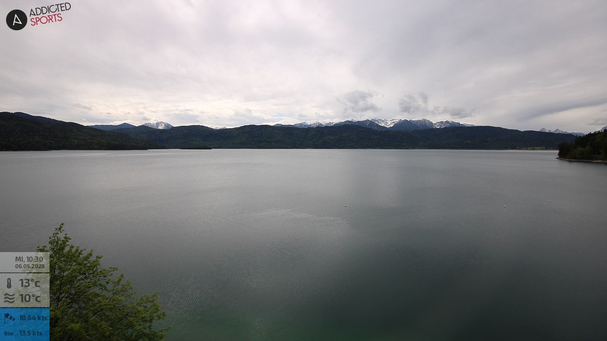 Archiv Foto Webcam Hotel Karwendelblick: Ausblick zum Walchensee