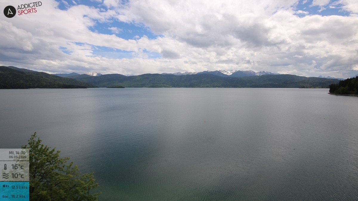 Archiv Foto Webcam Hotel Karwendelblick: Ausblick zum Walchensee