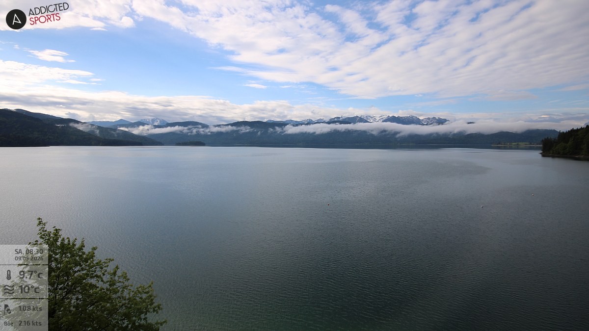 Archiv Foto Webcam Hotel Karwendelblick: Ausblick zum Walchensee