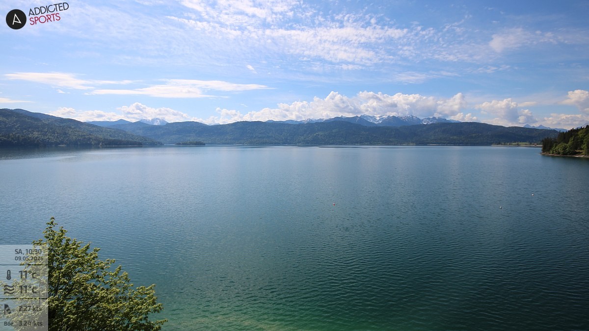 Archiv Foto Webcam Hotel Karwendelblick: Ausblick zum Walchensee