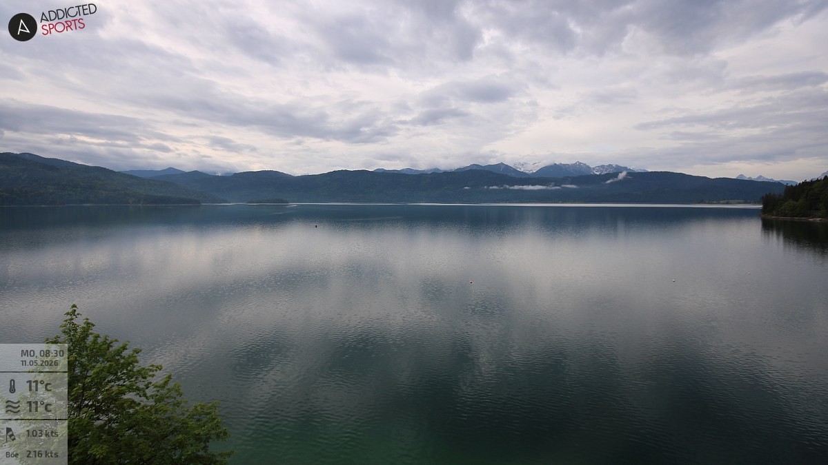 Archived image Webcam Lake Walchensee: View Hotel Karwendelblick