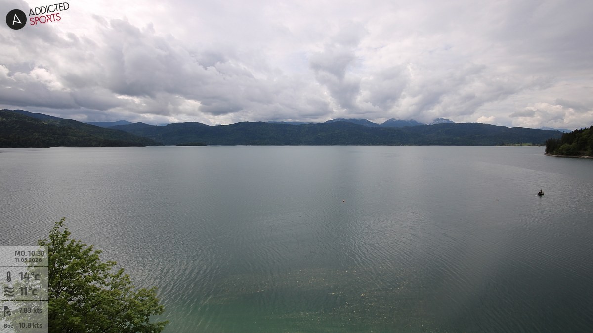 Archived image Webcam Lake Walchensee: View Hotel Karwendelblick