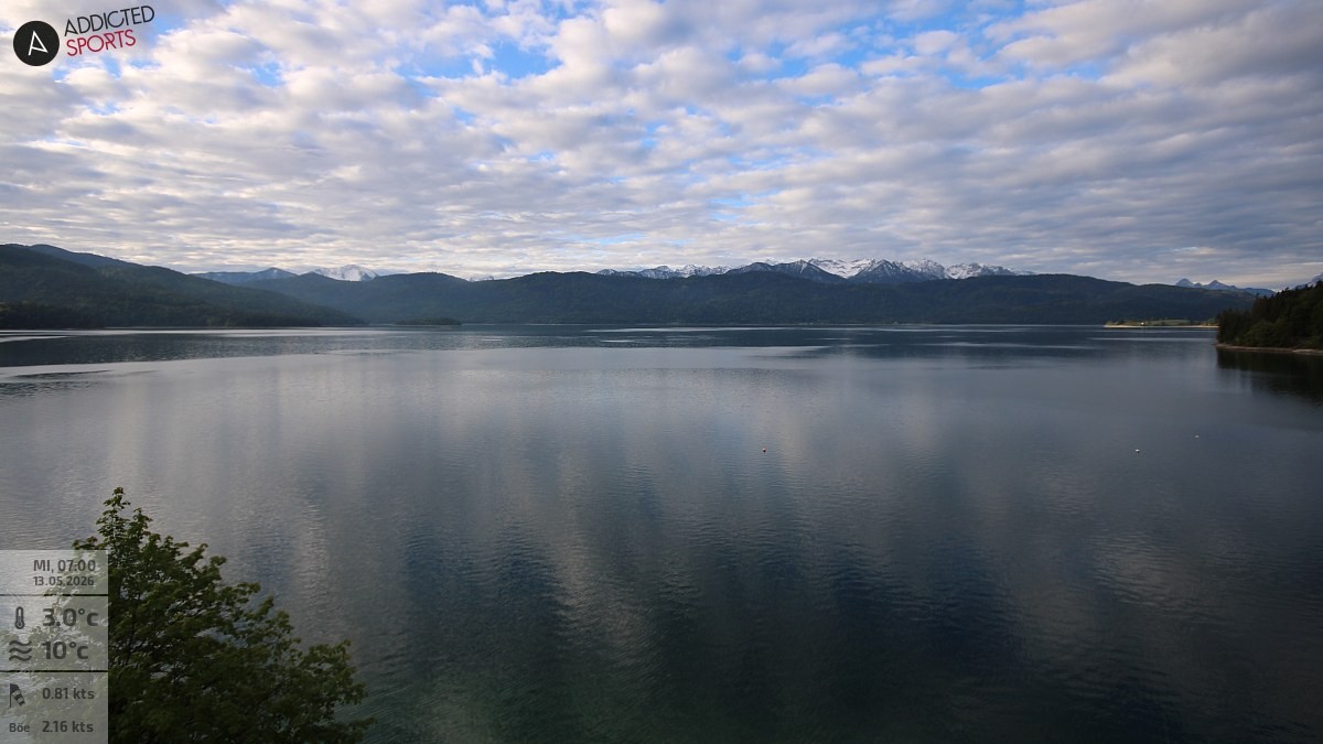 Archiv Foto Webcam Hotel Karwendelblick: Ausblick zum Walchensee