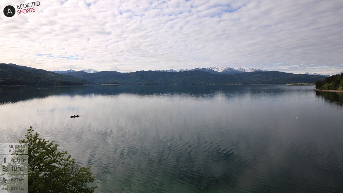 Archiv Foto Webcam Hotel Karwendelblick: Ausblick zum Walchensee