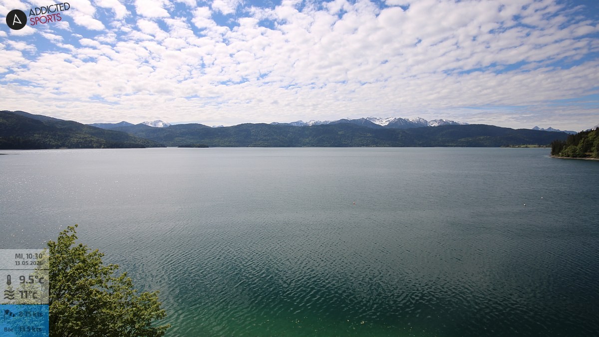 Archiv Foto Webcam Hotel Karwendelblick: Ausblick zum Walchensee