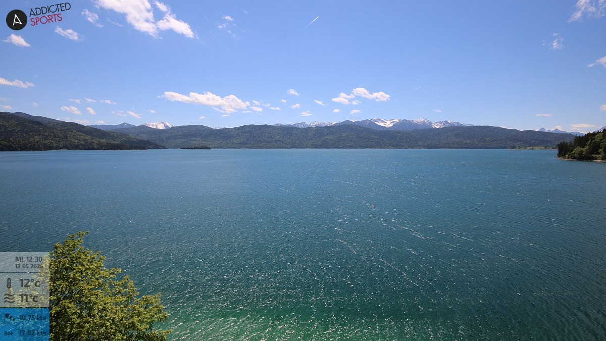 Archiv Foto Webcam Hotel Karwendelblick: Ausblick zum Walchensee