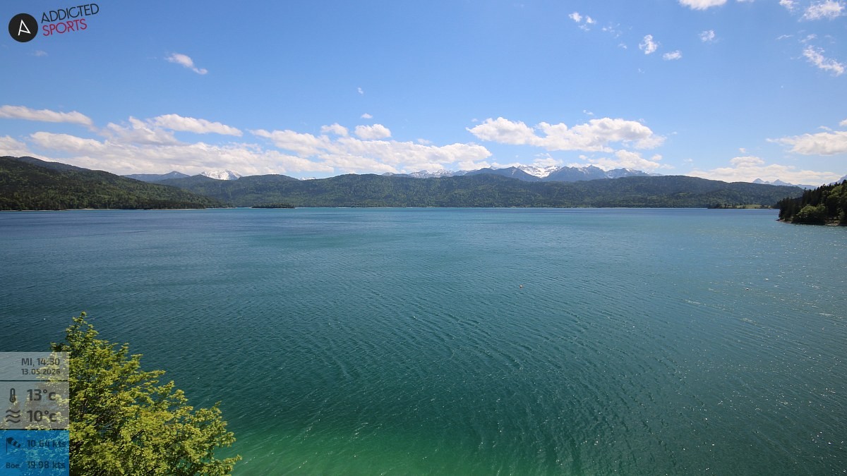 Archiv Foto Webcam Hotel Karwendelblick: Ausblick zum Walchensee