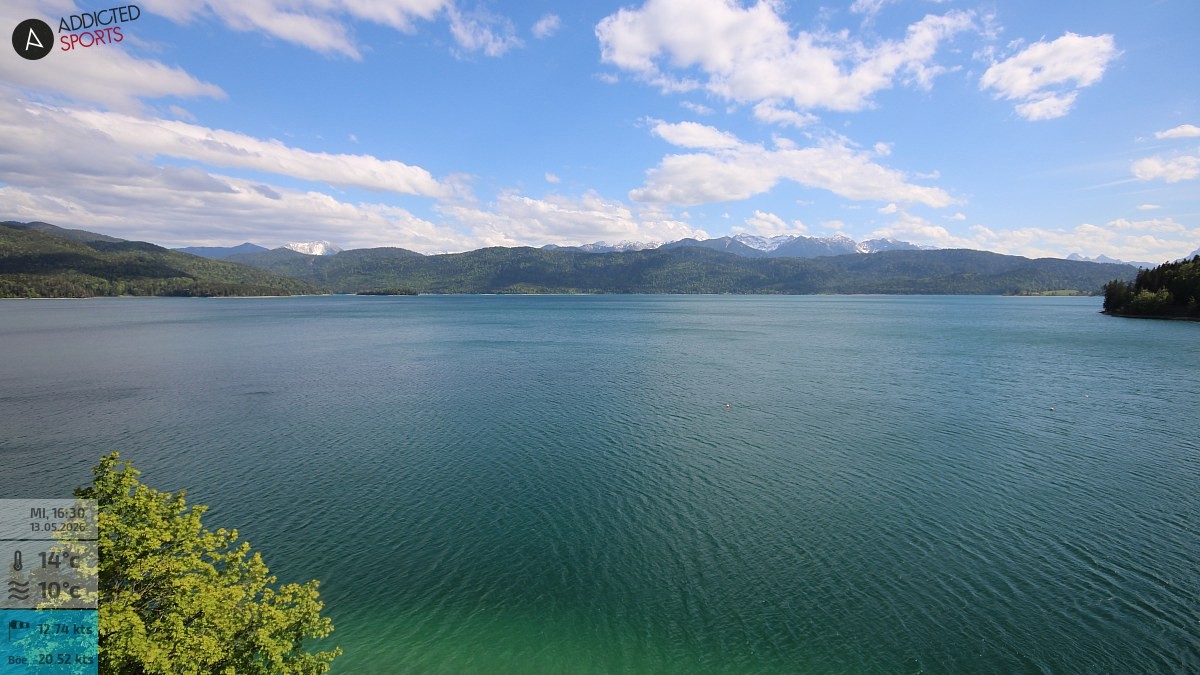 Archiv Foto Webcam Hotel Karwendelblick: Ausblick zum Walchensee