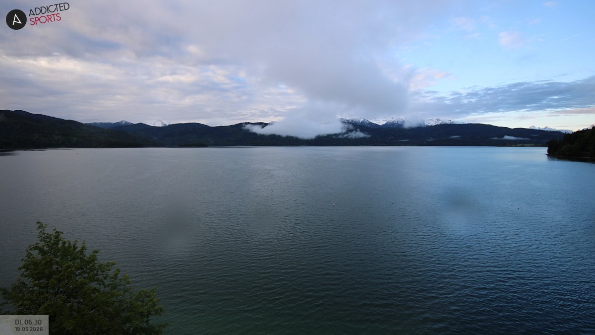 Archiv Foto Webcam Hotel Karwendelblick: Ausblick zum Walchensee