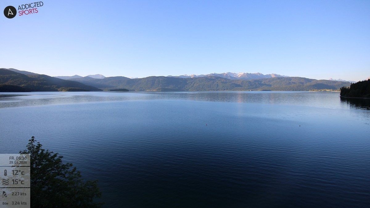 Archiv Foto Webcam Hotel Karwendelblick: Ausblick zum Walchensee