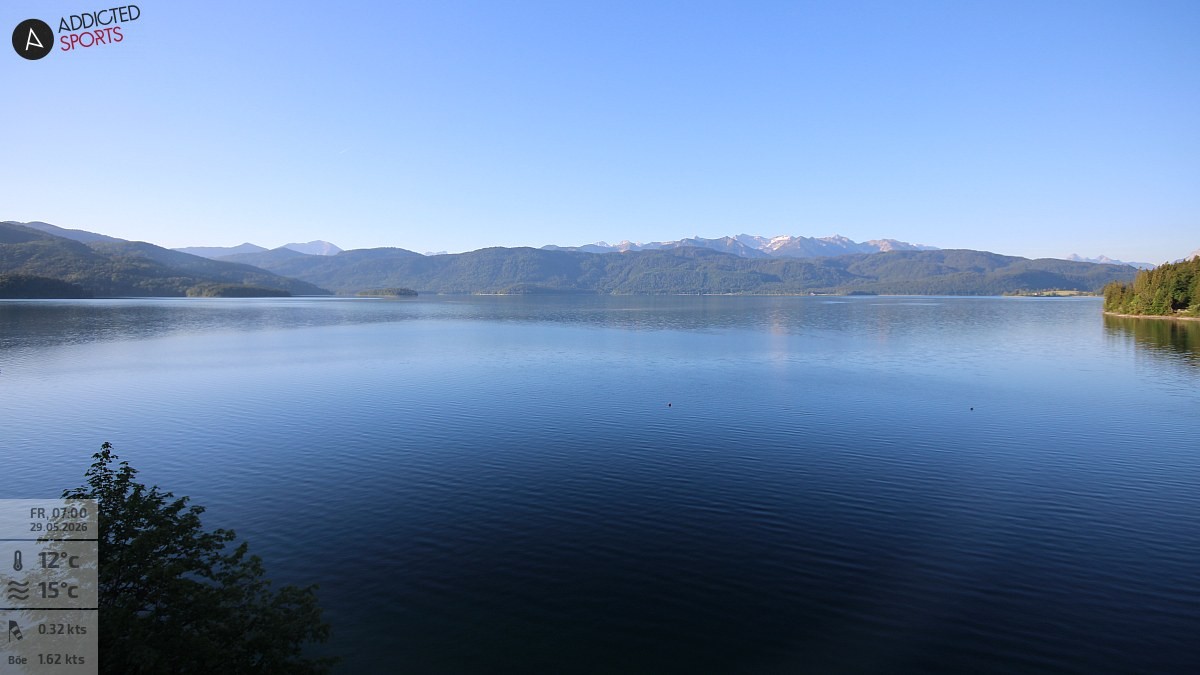 Archiv Foto Webcam Hotel Karwendelblick: Ausblick zum Walchensee