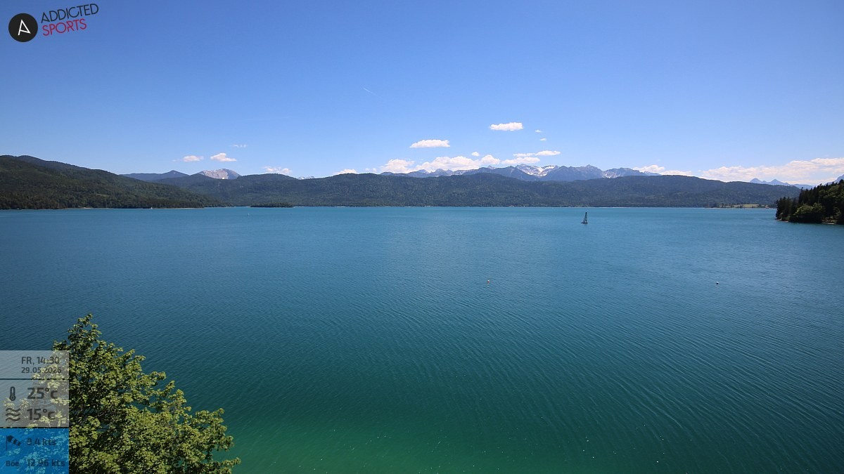 Archiv Foto Webcam Hotel Karwendelblick: Ausblick zum Walchensee