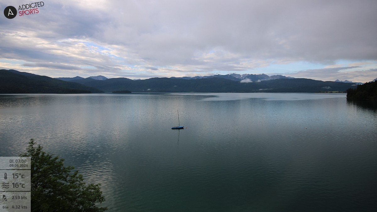 Archiv Foto Webcam Hotel Karwendelblick: Ausblick zum Walchensee