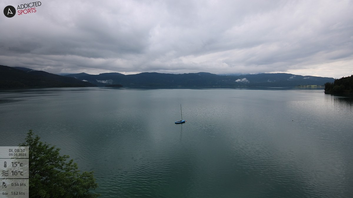 Archiv Foto Webcam Hotel Karwendelblick: Ausblick zum Walchensee