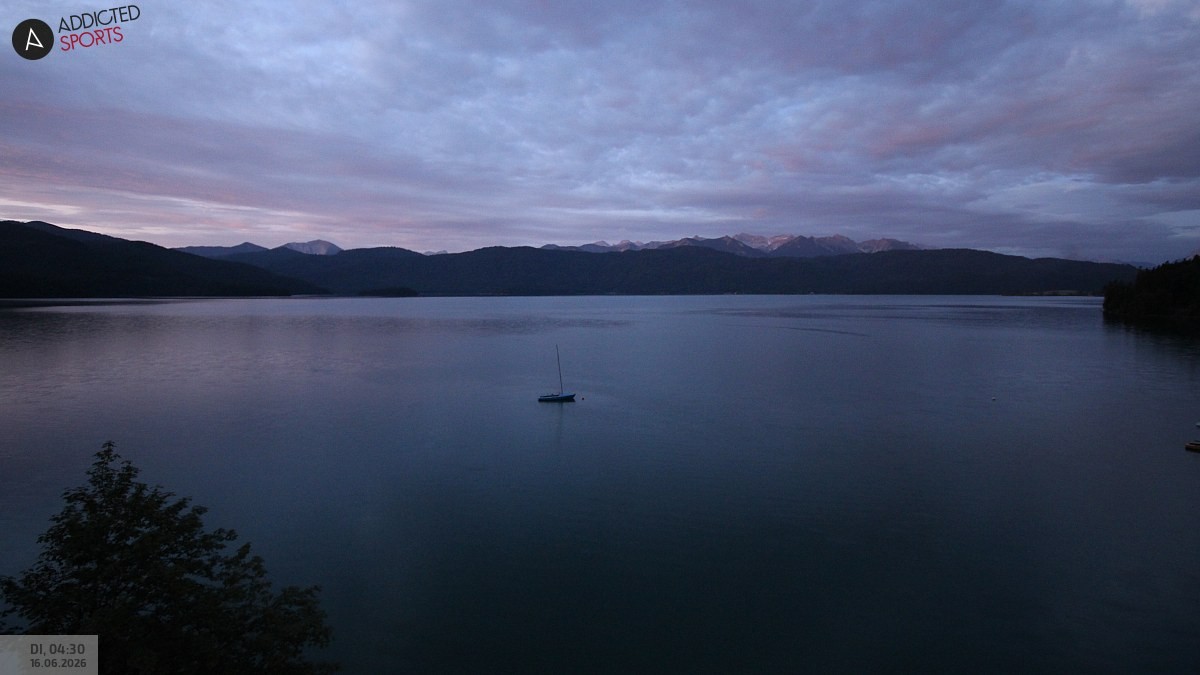 Archiv Foto Webcam Hotel Karwendelblick: Ausblick zum Walchensee