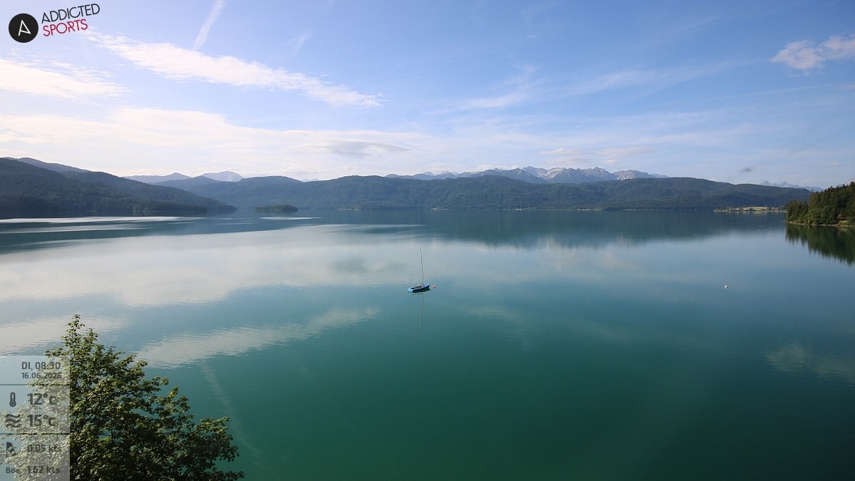 Archiv Foto Webcam Hotel Karwendelblick: Ausblick zum Walchensee