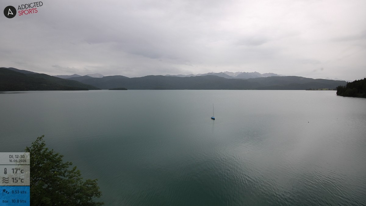 Archiv Foto Webcam Hotel Karwendelblick: Ausblick zum Walchensee