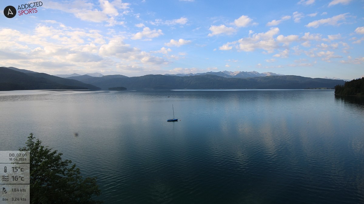 Archiv Foto Webcam Hotel Karwendelblick: Ausblick zum Walchensee