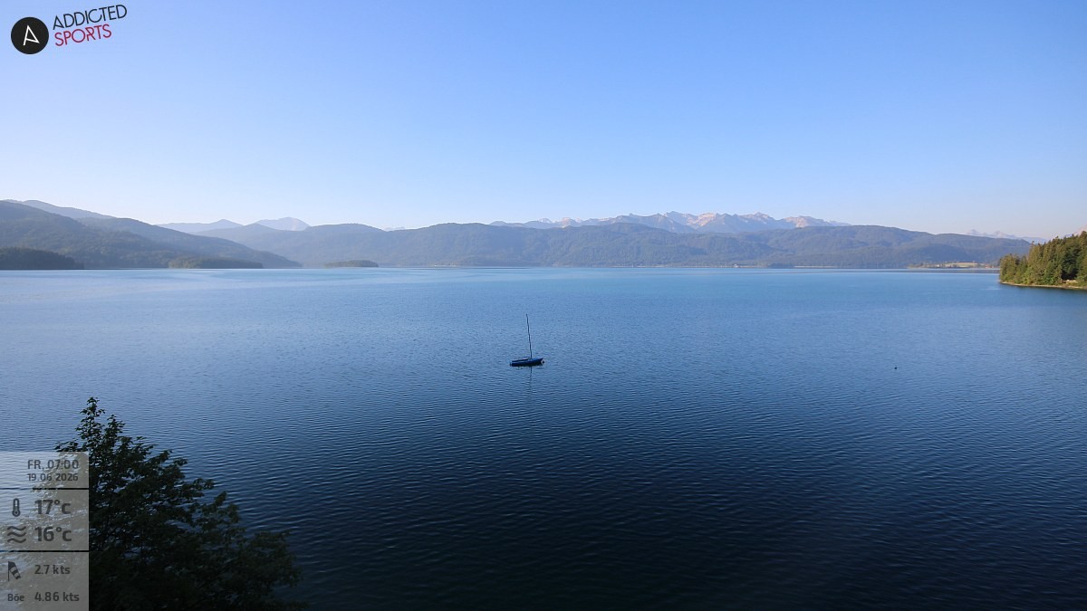 Archiv Foto Webcam Hotel Karwendelblick: Ausblick zum Walchensee