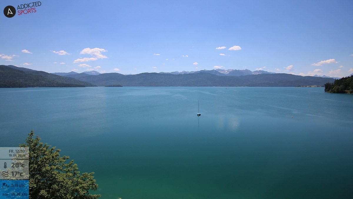 Archiv Foto Webcam Hotel Karwendelblick: Ausblick zum Walchensee
