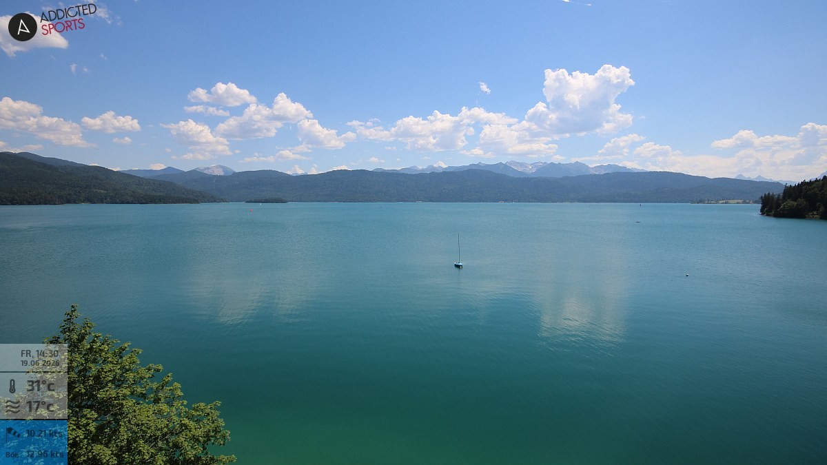 Archiv Foto Webcam Hotel Karwendelblick: Ausblick zum Walchensee