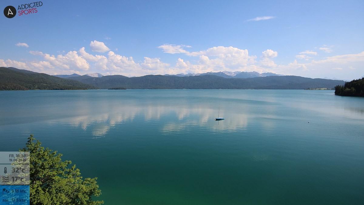 Archiv Foto Webcam Hotel Karwendelblick: Ausblick zum Walchensee