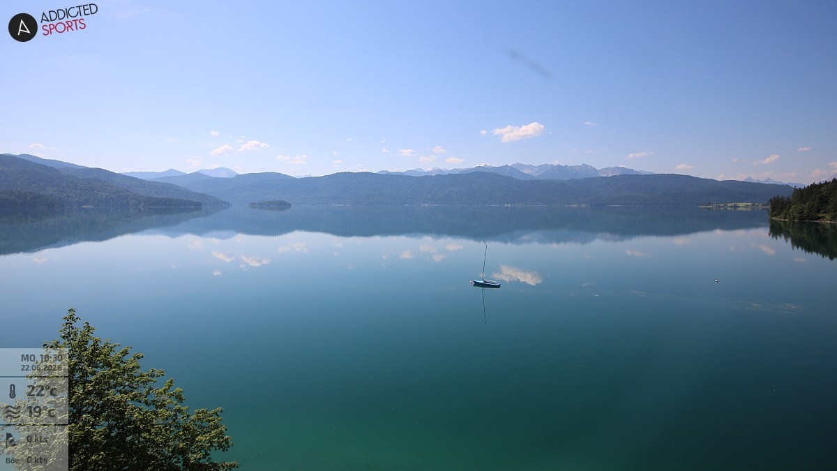 Archiv Foto Webcam Hotel Karwendelblick: Ausblick zum Walchensee