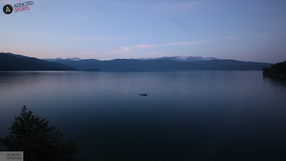 Archiv Foto Webcam Hotel Karwendelblick: Ausblick zum Walchensee