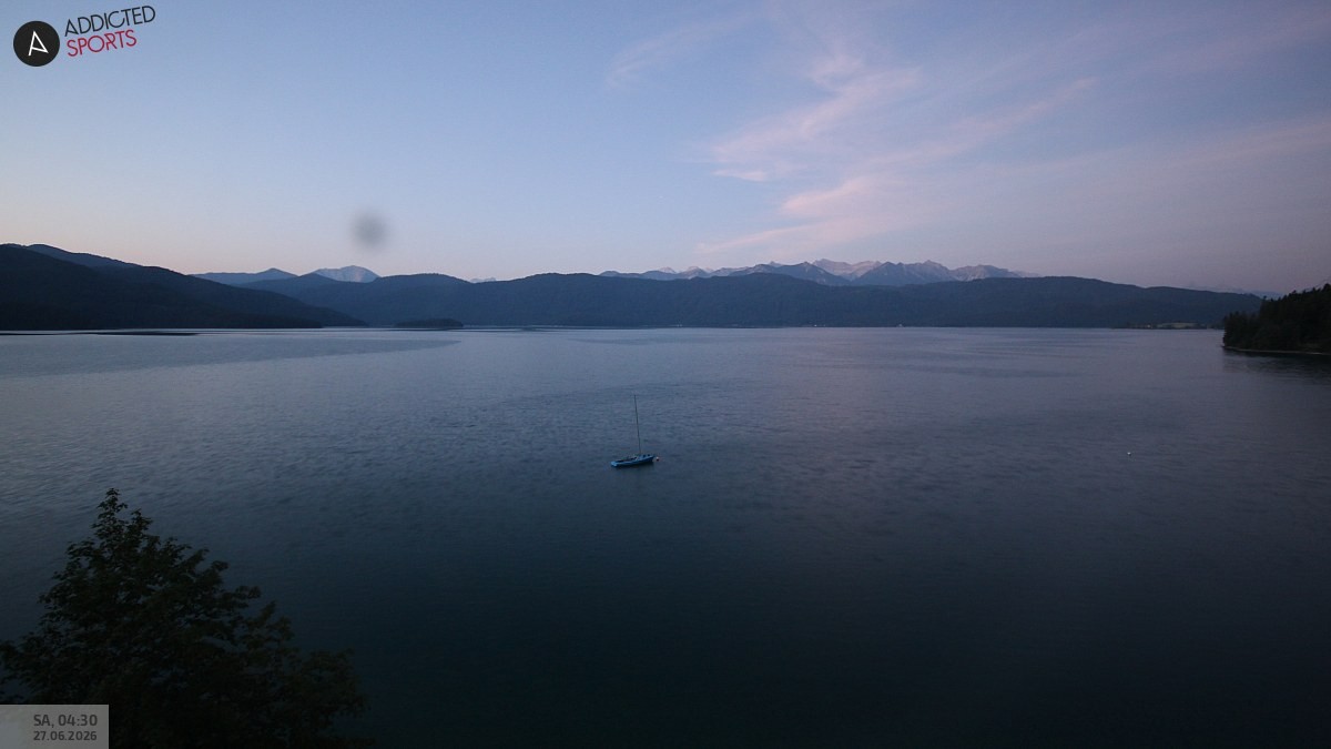Archiv Foto Webcam Hotel Karwendelblick: Ausblick zum Walchensee