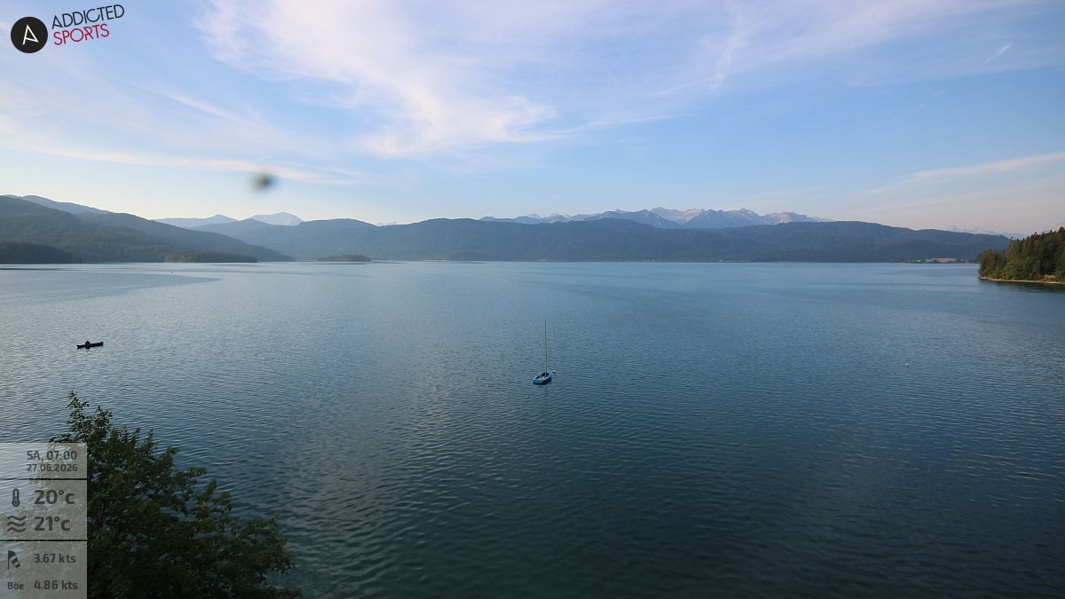Archiv Foto Webcam Hotel Karwendelblick: Ausblick zum Walchensee