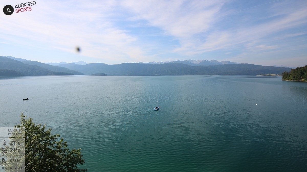 Archiv Foto Webcam Hotel Karwendelblick: Ausblick zum Walchensee