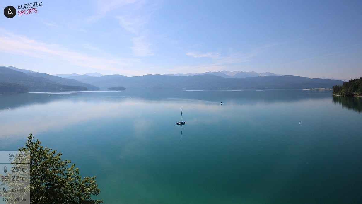 Archiv Foto Webcam Hotel Karwendelblick: Ausblick zum Walchensee