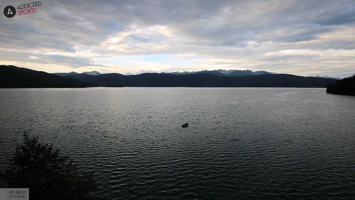 Archiv Foto Webcam Hotel Karwendelblick: Ausblick zum Walchensee