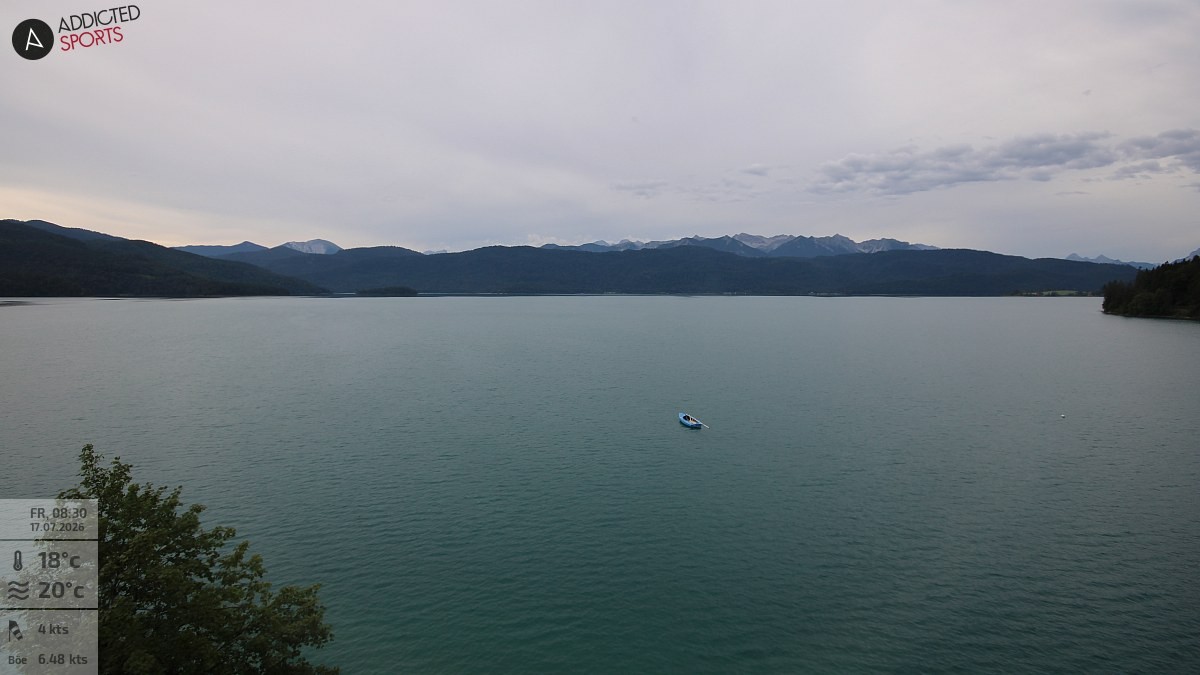 Archiv Foto Webcam Hotel Karwendelblick: Ausblick zum Walchensee