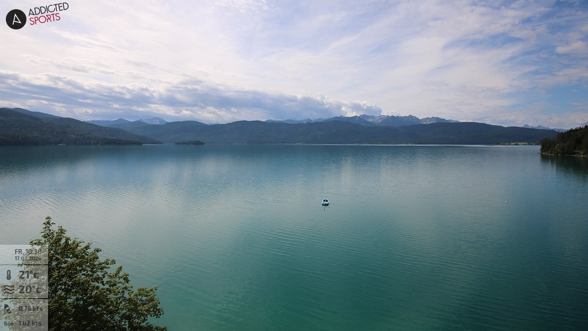 Archiv Foto Webcam Hotel Karwendelblick: Ausblick zum Walchensee