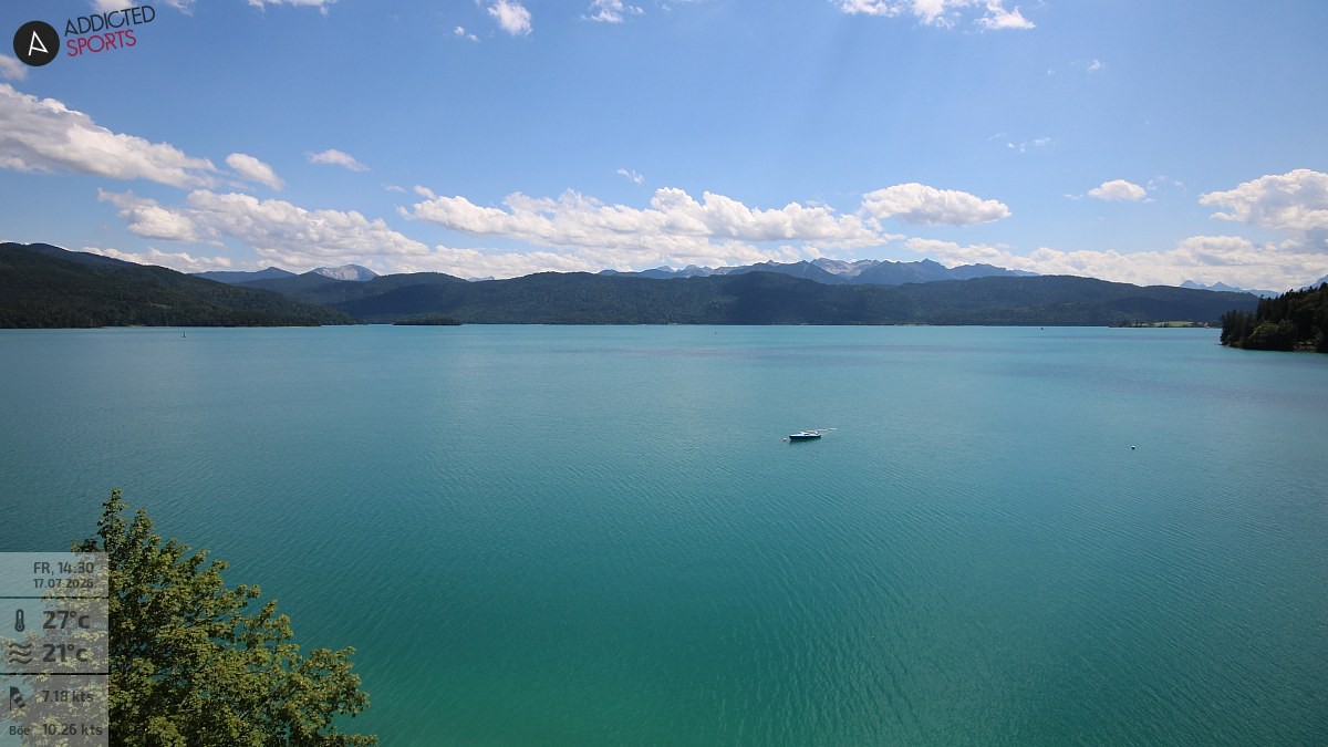 Archiv Foto Webcam Hotel Karwendelblick: Ausblick zum Walchensee