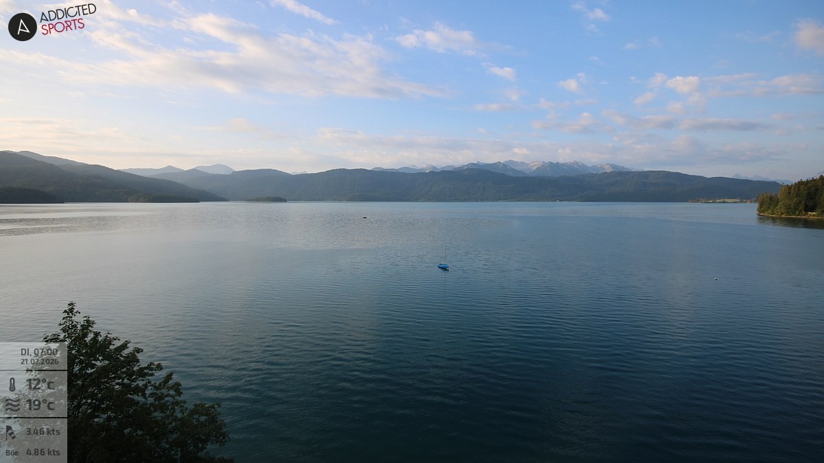 Archiv Foto Webcam Hotel Karwendelblick: Ausblick zum Walchensee