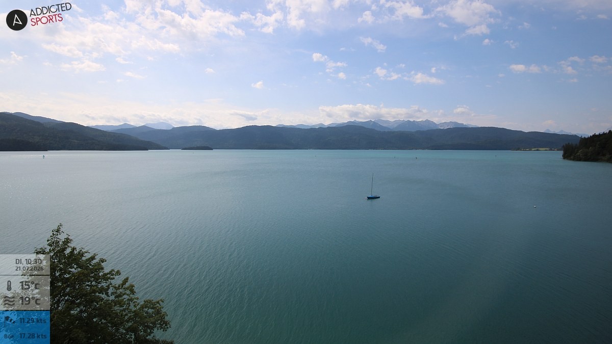 Archiv Foto Webcam Hotel Karwendelblick: Ausblick zum Walchensee