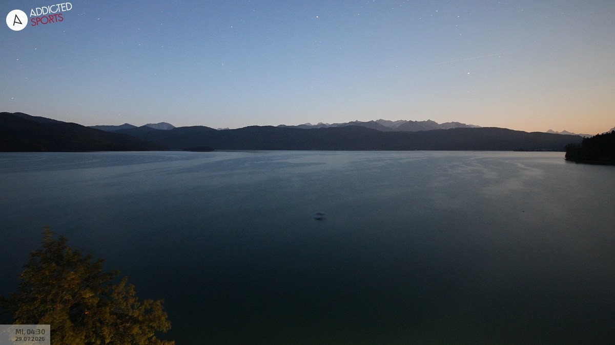 Archiv Foto Webcam Hotel Karwendelblick: Ausblick zum Walchensee