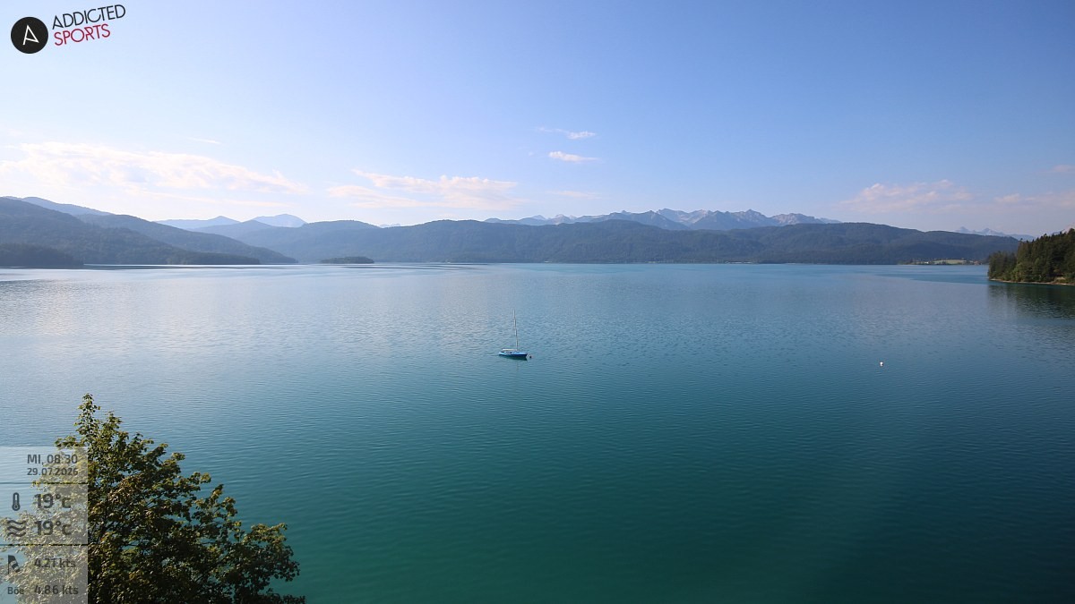 Archiv Foto Webcam Hotel Karwendelblick: Ausblick zum Walchensee