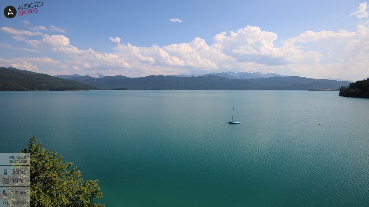 Archiv Foto Webcam Hotel Karwendelblick: Ausblick zum Walchensee