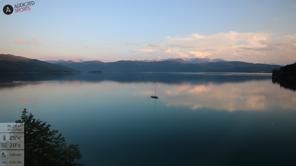 Archiv Foto Webcam Hotel Karwendelblick: Ausblick zum Walchensee