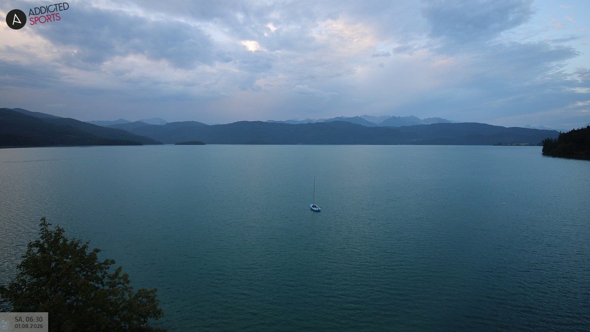 Archiv Foto Webcam Hotel Karwendelblick: Ausblick zum Walchensee