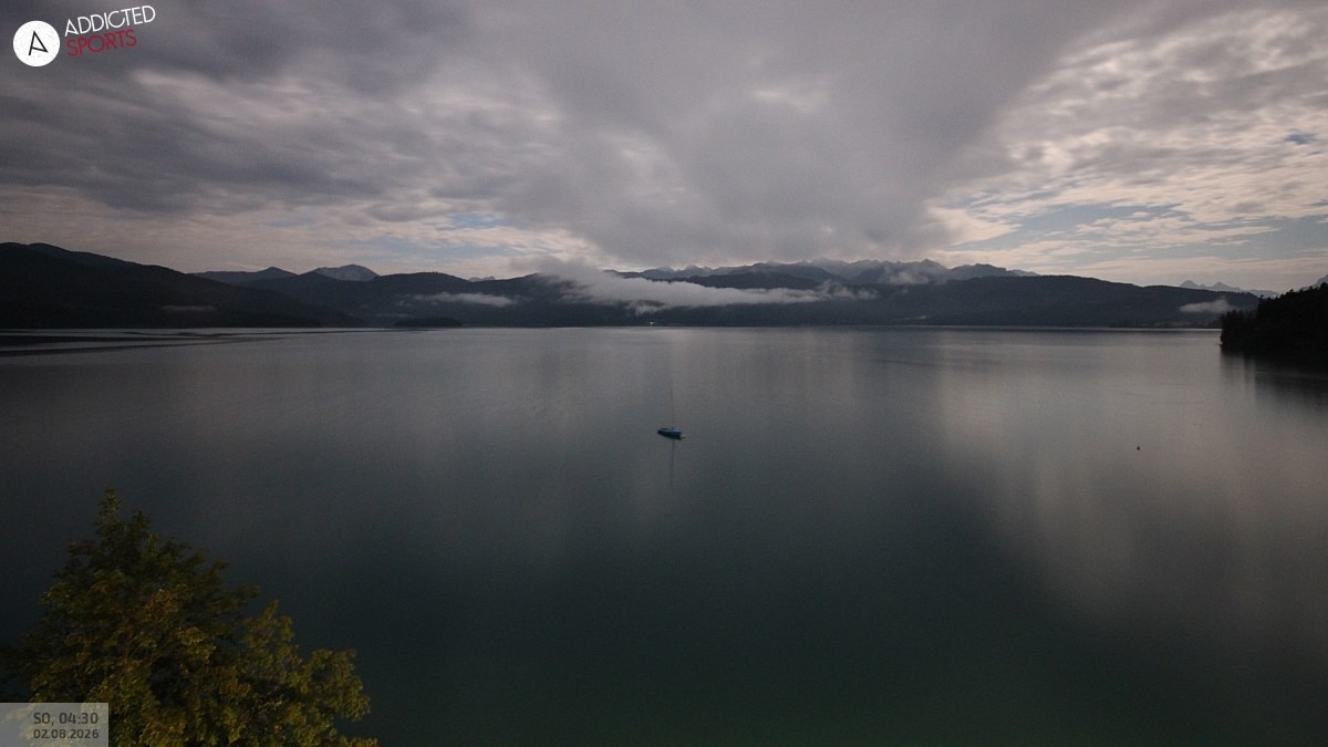Archiv Foto Webcam Hotel Karwendelblick: Ausblick zum Walchensee