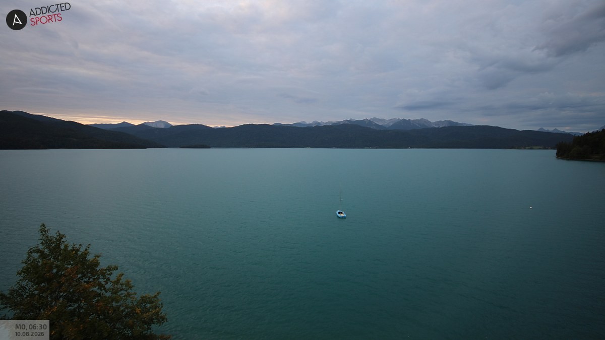 Archiv Foto Webcam Hotel Karwendelblick: Ausblick zum Walchensee