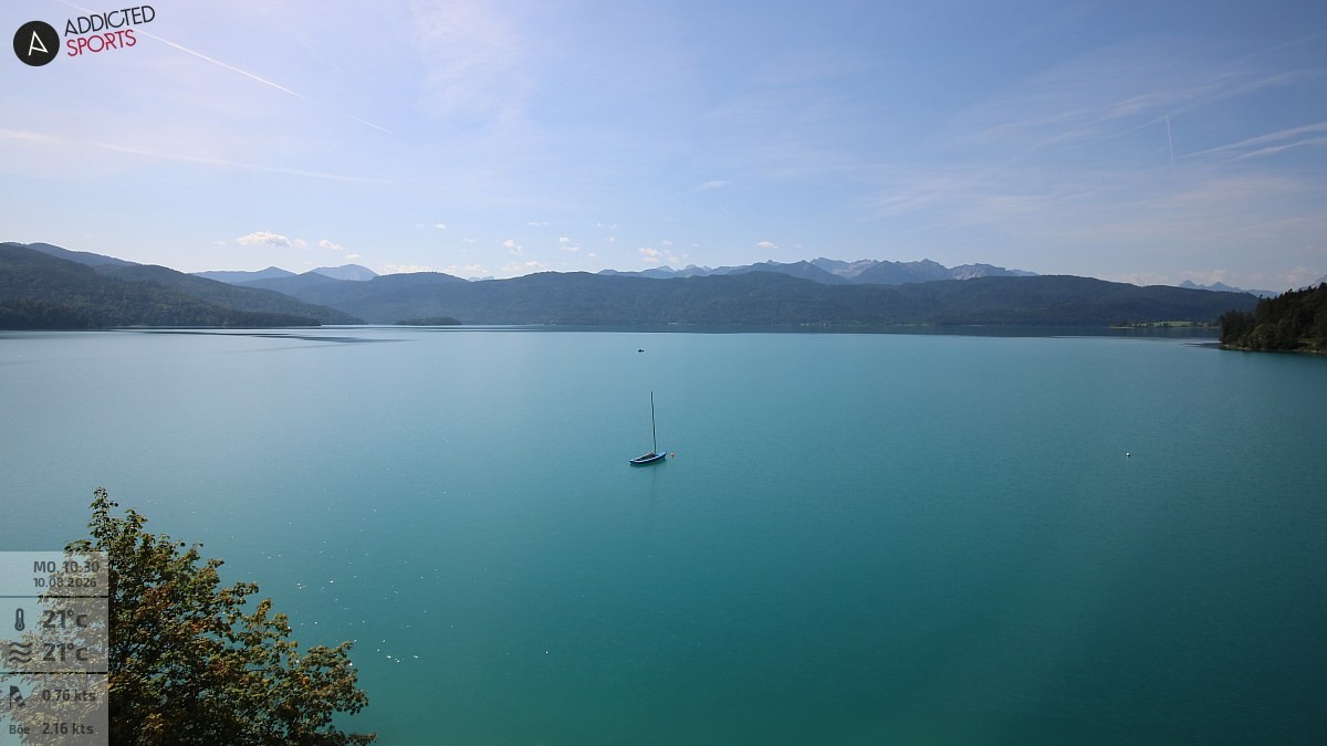 Archiv Foto Webcam Hotel Karwendelblick: Ausblick zum Walchensee