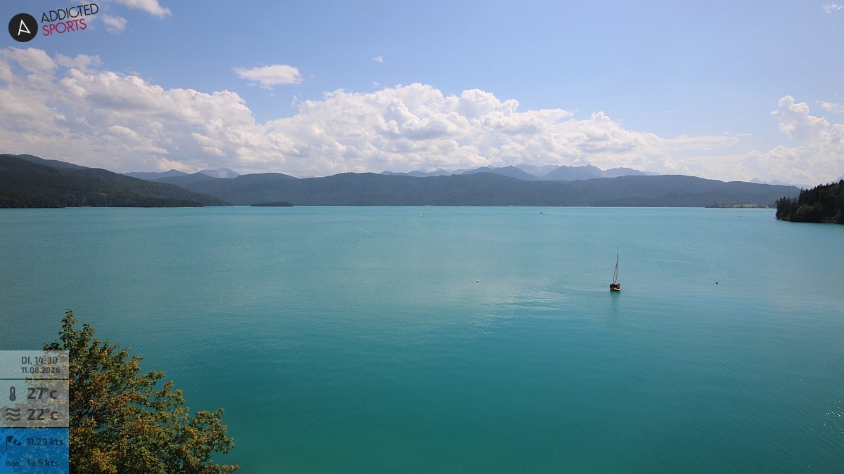 Archiv Foto Webcam Hotel Karwendelblick: Ausblick zum Walchensee