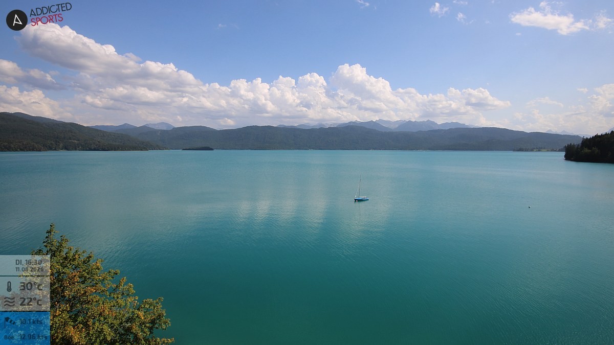 Archiv Foto Webcam Hotel Karwendelblick: Ausblick zum Walchensee